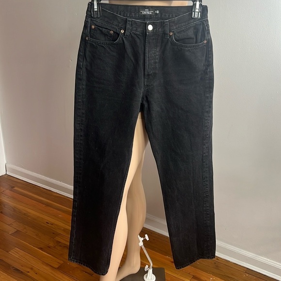 & Other Stories High Rise Straight Leg Jeans Black Size 29 - Picture 2 of 9
